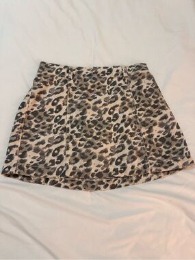 aerie Leopard Print Mini Mod Skirt